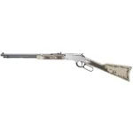 HENRY H4 AMERICAN EAGLE rifle, right-side view with silver receiver and engraved light stock