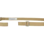 Blue Force Vickers Button Sling, coyote tan top view with metal adjusters and pull tab