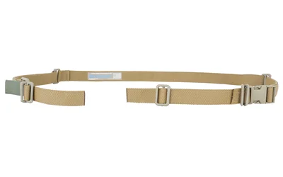 Blue Force Vickers Button Sling, coyote tan top view with metal adjusters and pull tab