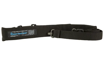Blue Force Vickers Pad PB Sling, black top view with padded section, buckle and pull tab