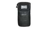 Evolution Outdoor EVODS TAC accessory pouch, black front view with flap, logo patch and zipper