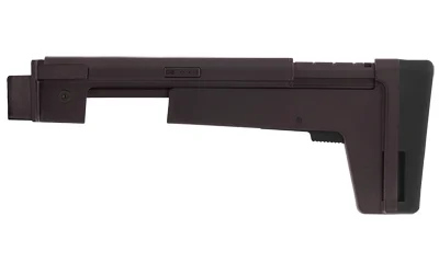 B5 Systems B5 AK STOCK FIXED PLUM, plum fixed stock in right-side view with black buttpad