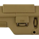 B5 Systems B5 Collapsible Precision Stock Long, coyote brown left-side view with controls