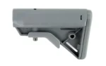 B5 Systems B5 BRAVO STK MIL-SPEC GRY gray adjustable stock, right-side view with angled brace