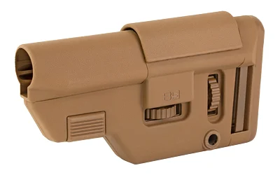 B5 Systems B5 COLLAPSIBLE PREC STK SHRT CB tan adjustable stock, right-side view with controls