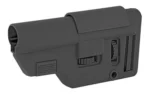 B5 Systems B5 COLLAPSIBLE PREC STK SHRT BLK black stock, right-side view with adjustment controls