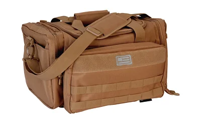 Evolution Outdoor EVODS RANGE BAG COYOTE, coyote brown front view with shoulder strap and pockets