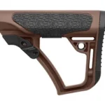 Daniel Defense DD Collapsible Mil-Spec Stock, brown side view with black textured cheek pad