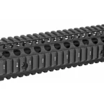 Daniel Defense DD RIS II MK18 Rail, black angled view with Picatinny rails and round vent holes