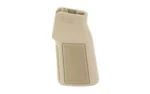 B5 Systems B5 P-GRIP 22 K FLAT DARK EARTH, tan grip in angled side view with textured panel