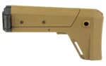 B5 Systems B5 Modular Picatinny Stock CB, tan right-side view with angled butt and sling slot