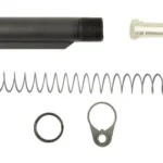 B5 Systems B5 SRK Extension Kit, black tube, spring, pin, ring and plate laid out