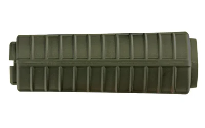 B5 Systems B5 CAR15 handguard in olive drab green, side view with ribbed panels