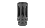 CMMG COMPENSATOR A2 1/2X28 black angled view with vertical slots and threaded base