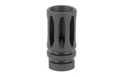 CMMG COMPENSATOR A2 1/2X28 black angled view with vertical slots and threaded base