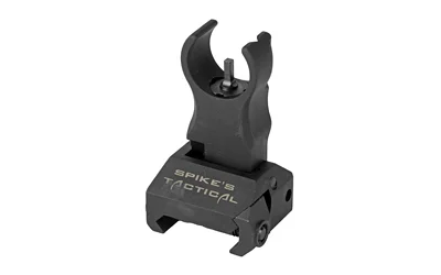 SPIKE'S FRONT FOLDING HK STYLE SIGHT, black sight in raised position with circular hood