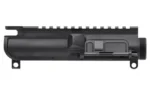 SPIKE'S FLAT TOP UPPER 9MM BLK, black upper receiver in right-side view with top rail