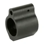 SPIKE'S Micro Gas Block black angled front view with circular opening and two screw holes