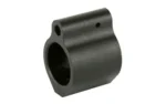 SPIKE'S Micro Gas Block black angled front view with circular opening and two screw holes