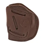 1791 4 WAY IWB/OWB SIGN BRN RH SZ 2, brown leather holster with stitching and belt slots