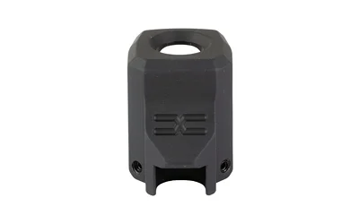 Faxon EXOS-525 compensator for SIG P365/P365 XL in black, front view with top port