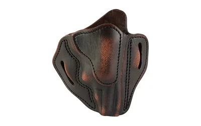1791 REVOLVER OWB VINTAGE RH SZ 3, brown leather front view with stitching and belt slots