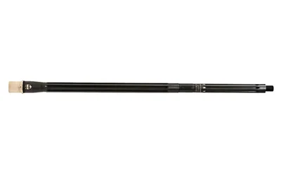 FAXON MATCH BBL black fluted barrel, side view with silver muzzle end and barrel extension