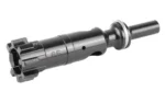 FAXON 6.5GREN TYPE 2 9310 BOLT BLK black bolt, angled side view with locking lugs