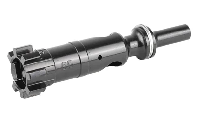 FAXON 6.5GREN TYPE 2 9310 BOLT BLK black bolt, angled side view with locking lugs
