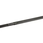 FAXON MATCH BBL black fluted barrel with silver extension, angled side view