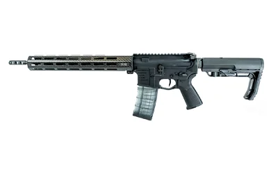 FAXON ION ULTRALT 556 16in 30RD BLK black and gray rifle, right-side view with magazine and stock