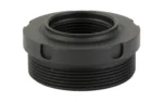 SilencerCo Bravo Thread Over Mount black threaded adapter, angled top view