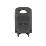 Faxon EXOS-533 compensator for Glock 43X/48 in black, front view with top port