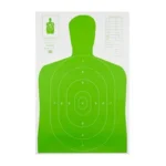 ACTION TGT HIVIS FLOR GRN B27E 100PK fluorescent green silhouette target with scoring rings
