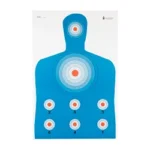 ACTION TGT HIVIS FLOR 100PK blue silhouette target with red and white aiming points