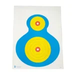 ACTION TGT COLORFUL SILHO TGT 100PK blue and yellow silhouette target with red centers