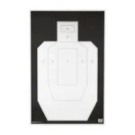 ACTION TGT IPSC PBKB PAPER 100PK target front view with white silhouette on black background
