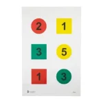 ACTION TGT DT 4 COMMAND TRNG 100PK front view with six coloured numbered shapes