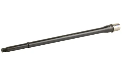 FAXON BBL 22ARC 16-inch GNNR black barrel, angled side view with silver threaded muzzle