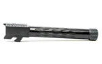 Faxon Match Barrel for G17 G5 FF black threaded barrel, side view with fluted finish