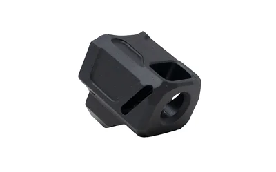 FAXON EXOS-553 COMP FOR GLK GEN 5 black angled front view with side ports and round opening