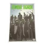 ACTION TGT ZOMBIE HORDE GRN, green and black target with a group of zombie figures
