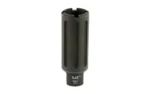 MIDWEST BLAST CAN 1/2X28 5.56/223 black cylindrical blast can, upright view with fluted sides