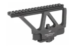 MIDWEST AK RAILED SCOPE MOUNT QD black angled side view with top rail and quick-detach lever