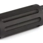 MIDWEST BLAST CAN M14X1LH 30 CAL AK black angled side view with fluted cylindrical body