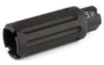 MIDWEST BLAST CAN M14X1LH 30 CAL AK black angled side view with fluted cylindrical body