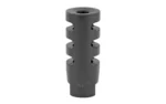MIDWEST 30CAL Muzzle Brake, gray angled view with round top opening and side ports