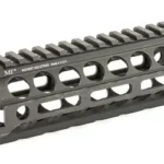 Midwest Carbine Handguard 17M-LOK black, angled view with top rail and oval ventilation slots