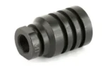 MIDWEST BLAST DIVERTER PSTL 556/223 black angled view with threaded opening and ribbed body