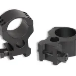 Burris XTR Xtreme Tactical Rings, matte black angled view of two scope rings